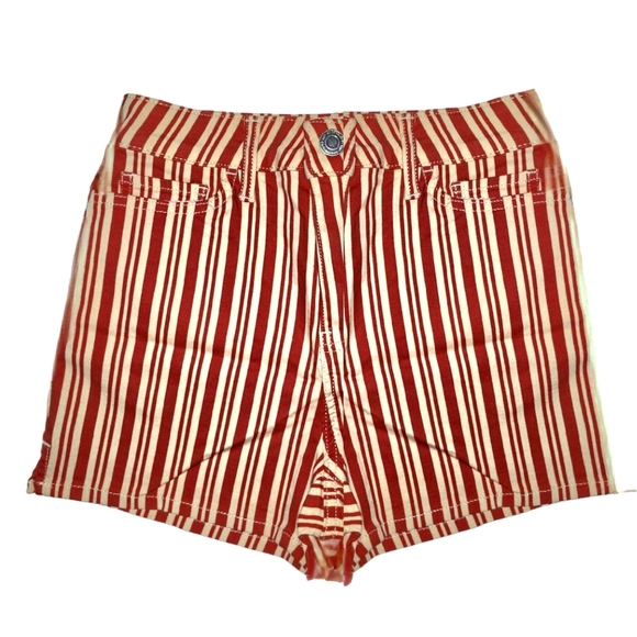 🆕SO Shortie Shorts - High Rise in Medium Pink & Cream Stripe-Jr's Size 3 - Picture 1 of 9